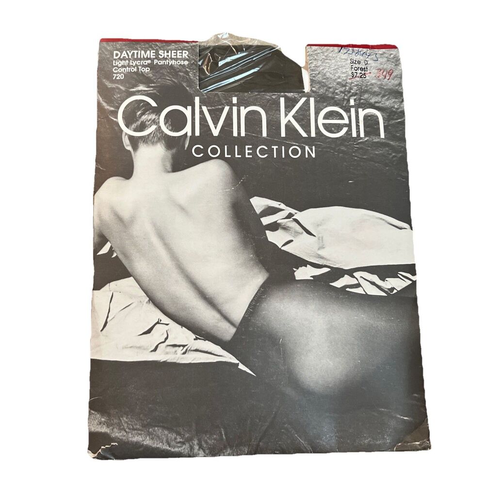 Vintage Calvin Klein Daytime Sheer Pantyhose Size D Forest Control Top 720